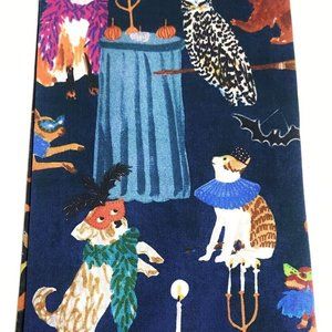 Anthropologie Folklore ANIMAL MASQUERADE Dishtowel Holiday animal love festive